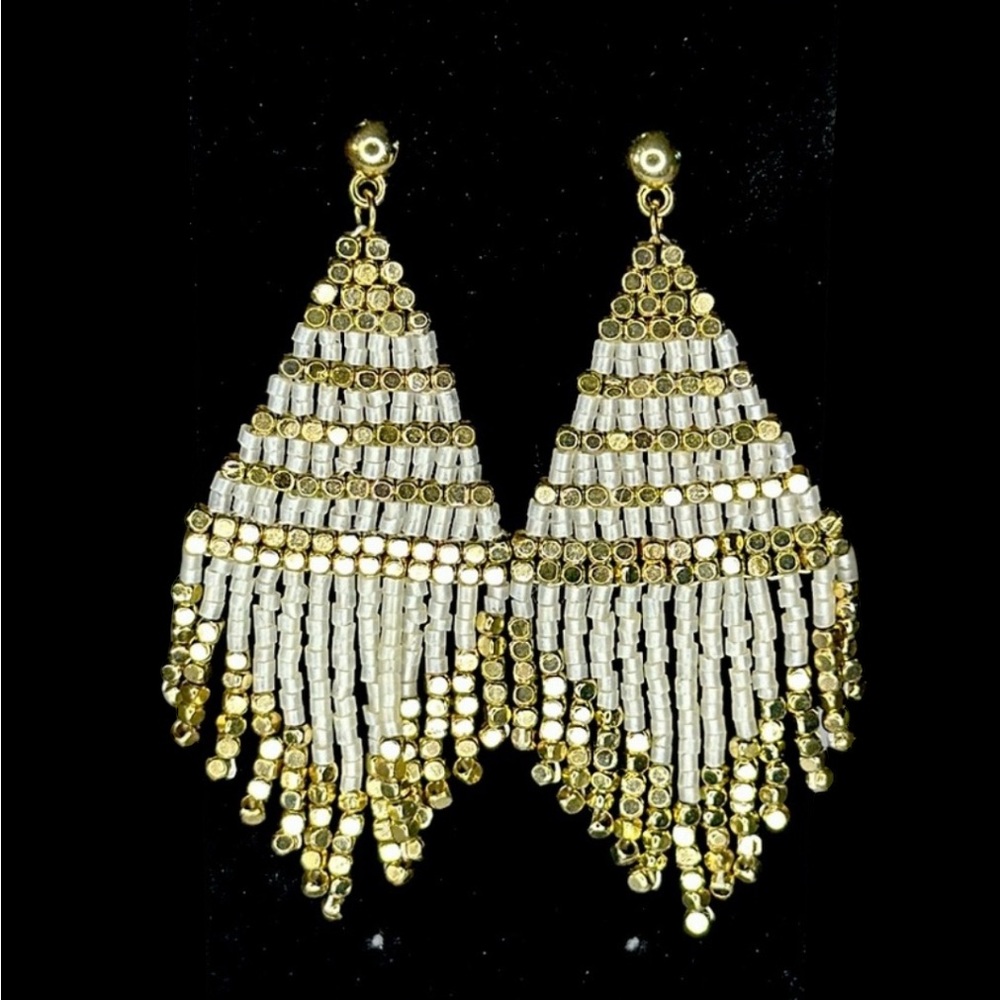Gold tone drop earrings